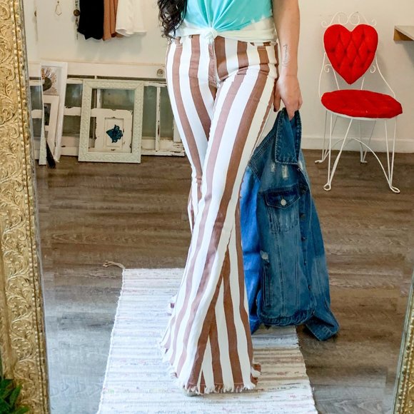 The House Of Gentry Denim - Stripe Denim Flares